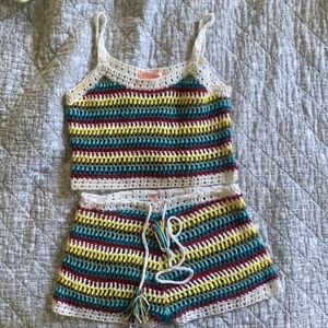 Pacsun | crocheted top and shorts